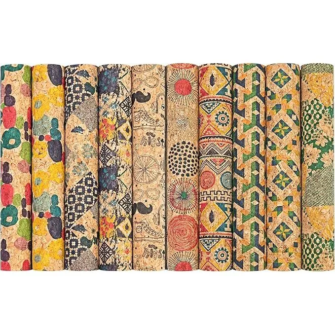 Cheap Colored Cork Fabric Made in China For Footwear Handbags Hat Laptop Automotive Interiors Furniture